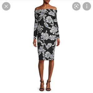 Premier Amour Off Shoulder Floral Sheath Dress (size 8), NWT✨